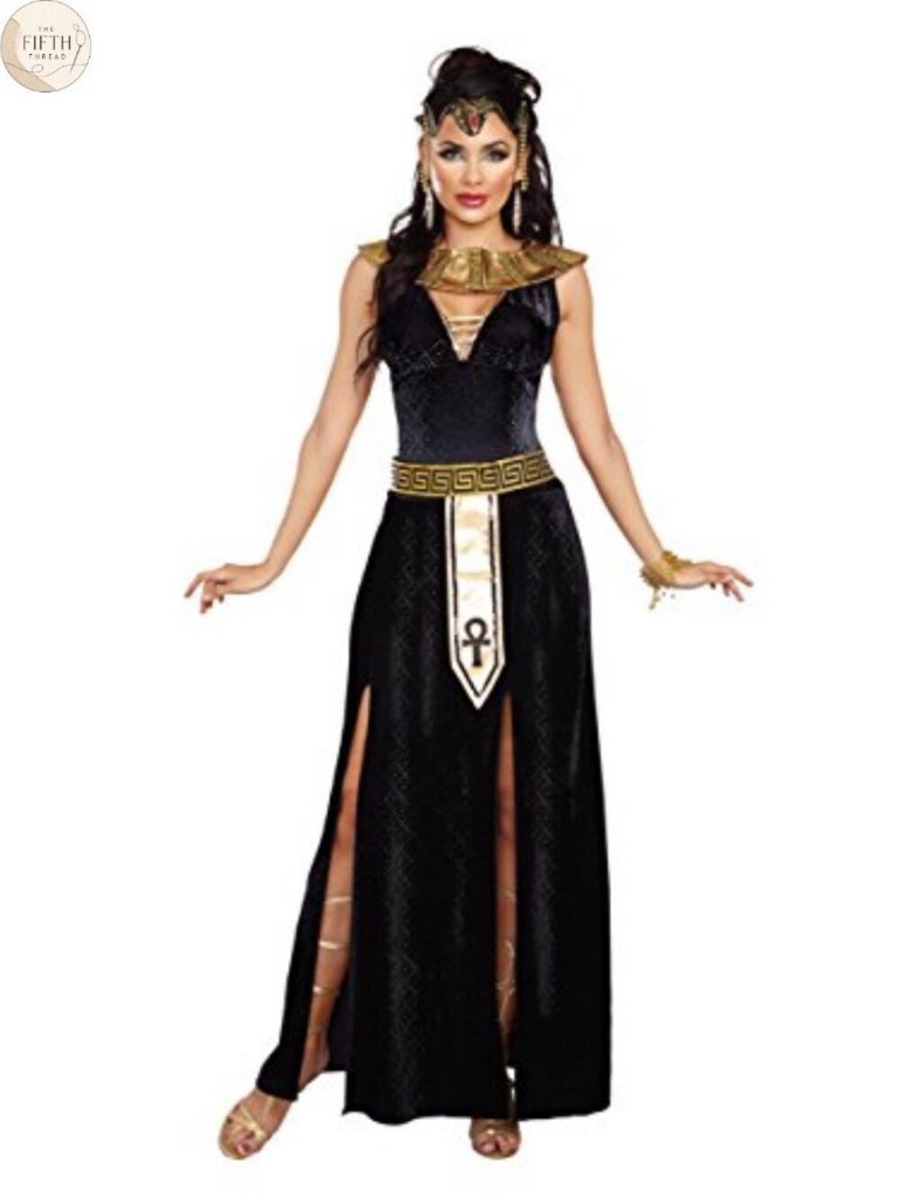 Dreamgirl Cleopatra Costume Velvet Gown Sequin Collar Belt Adult